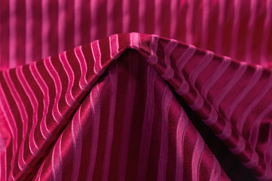 Striped Upholstery Velvet - Ruby Red