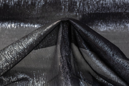 Silk Chiffon Lamé - Black / Silver