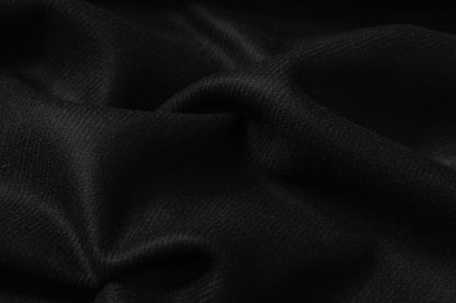 Double Faced Italian Wool Blend Twill Coating - Black