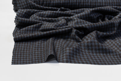 Checked Italian Wool Suiting - Blue / Brown