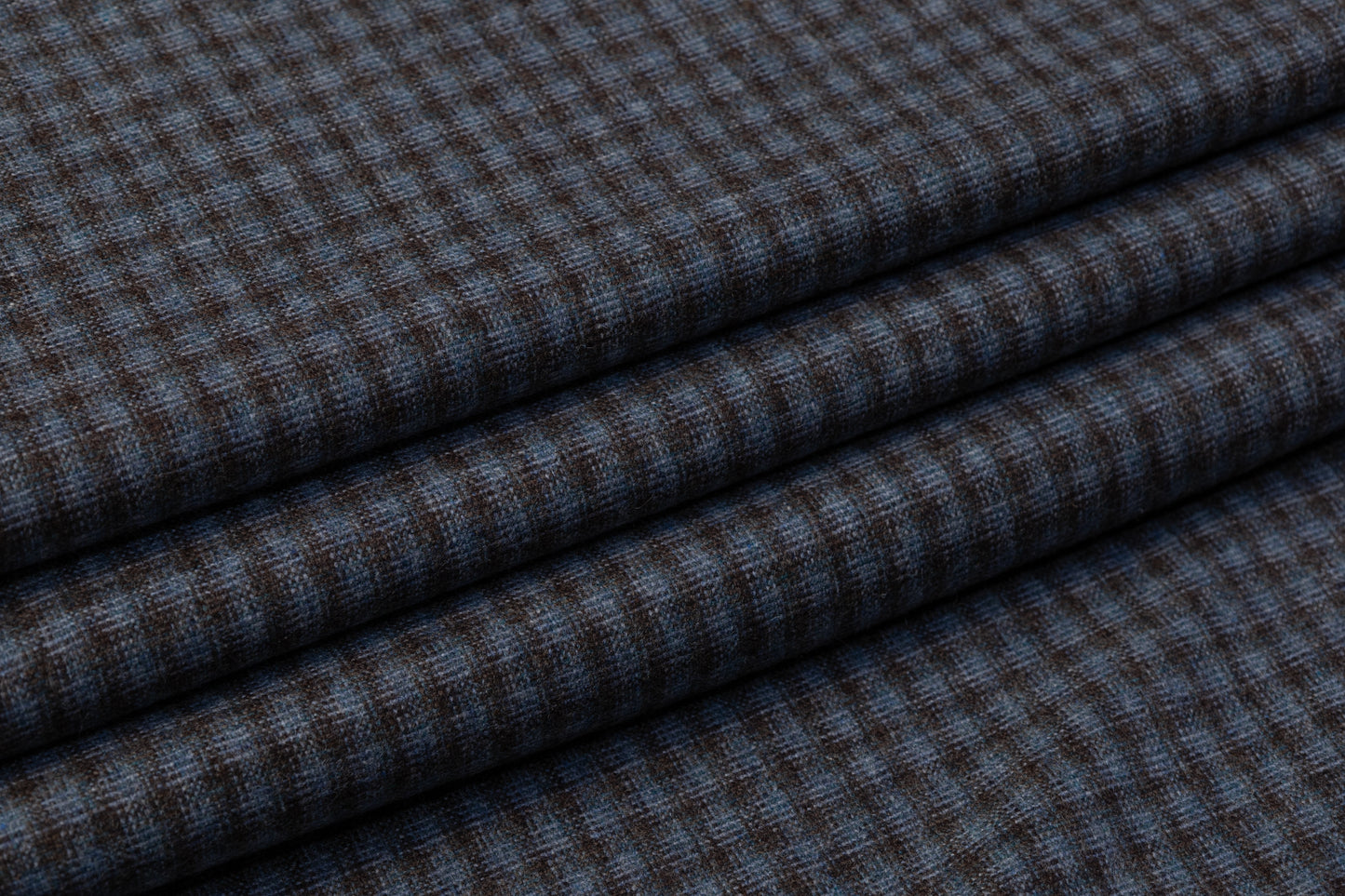 Checked Italian Wool Suiting - Blue / Brown