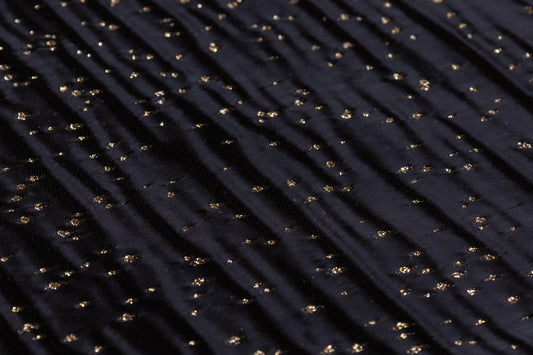 Liquid Silk Lamé - Black / Gold