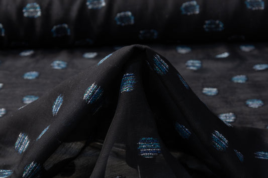 Italian Viscose Fil Coupé - Black / Blue