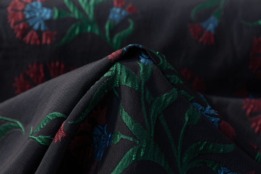 Floral Italian Brocade - Black / Red / Green / Blue