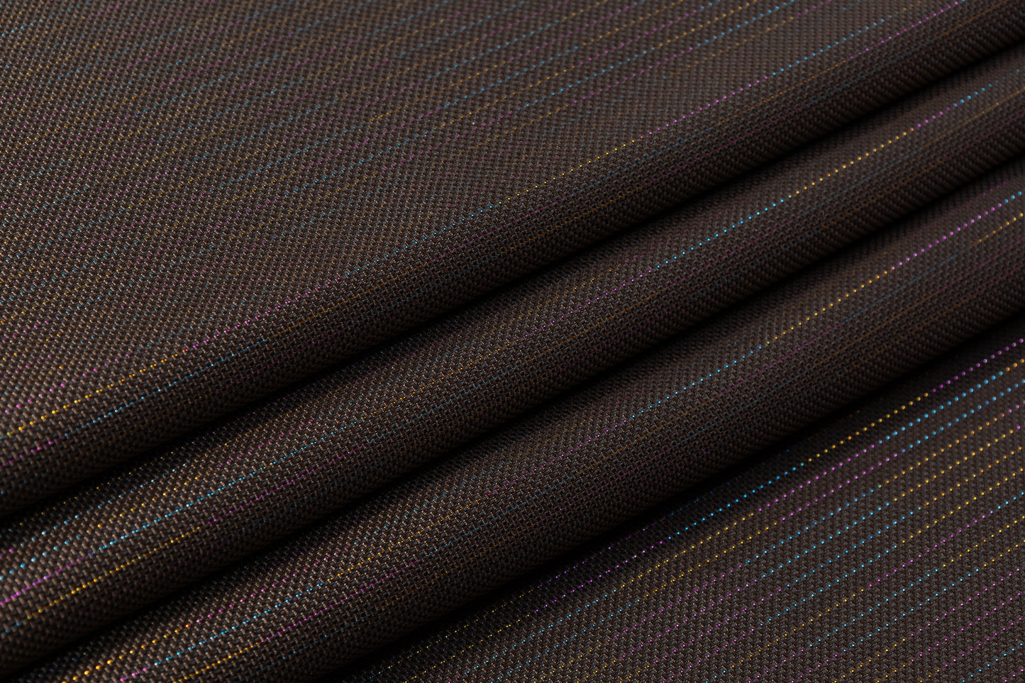 Metallic Striped Italian Brocade - Brown