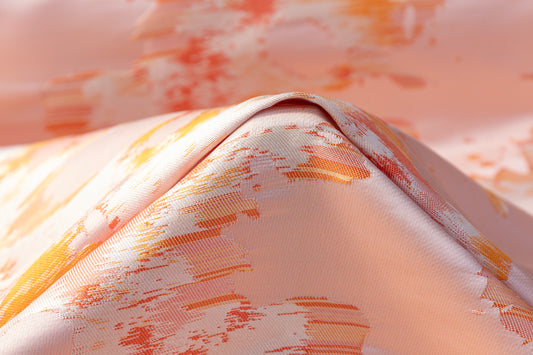 Abstract Italian Satin Brocade - Orange