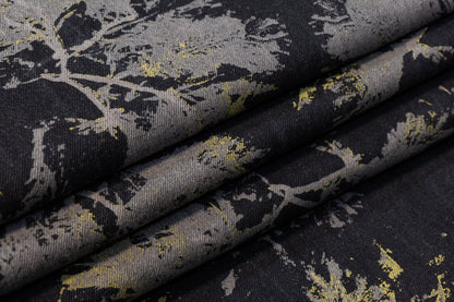 Splatter Printed Italian Denim - Gray / Taupe