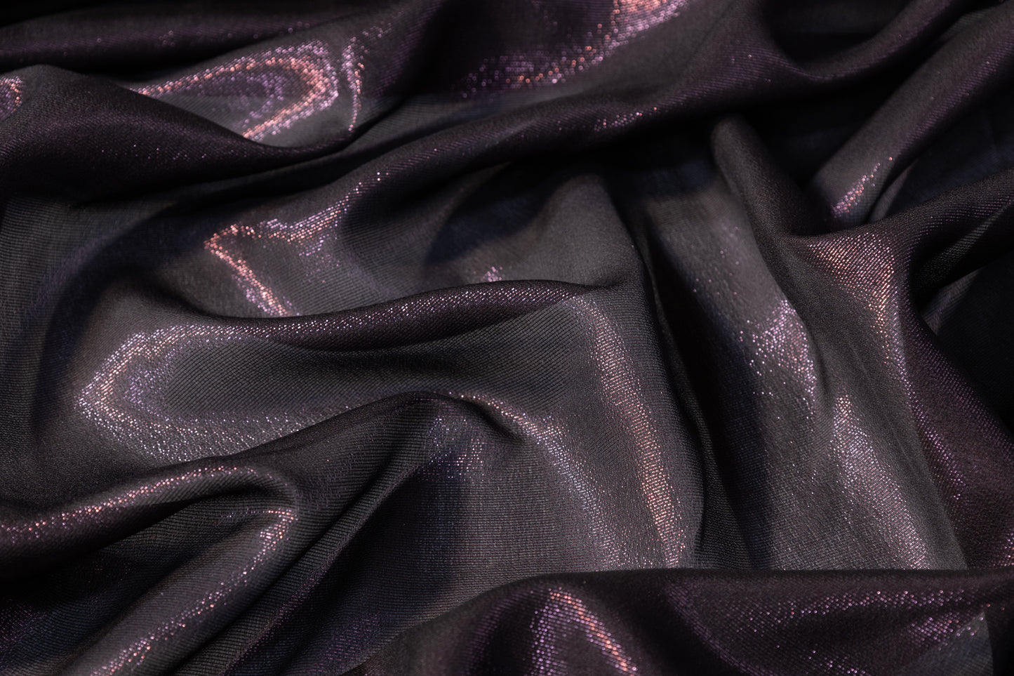 Italian Silk Chiffon Lamé - Thunder