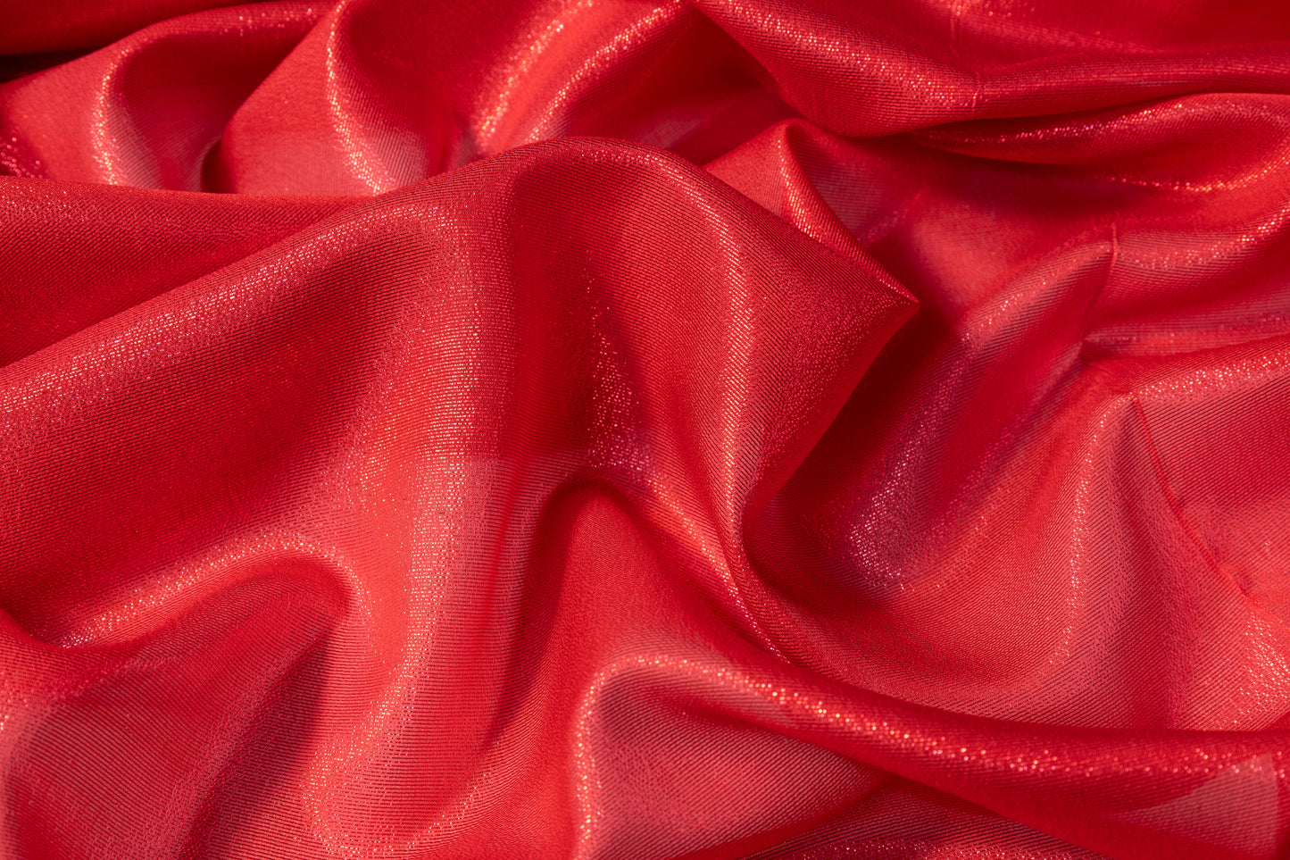 Italian Silk Chiffon Lamé - Red