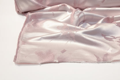 Floral Metallic Italian Satin Brocade - Pink