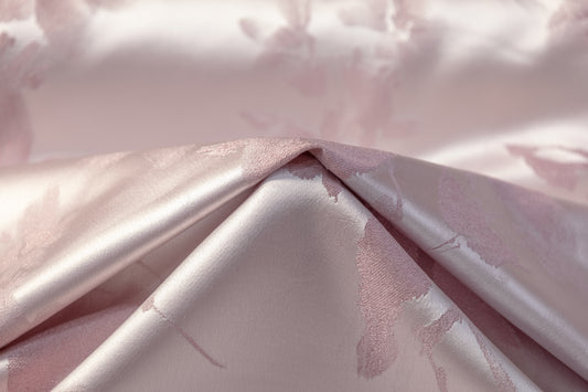 Floral Metallic Italian Satin Brocade - Pink