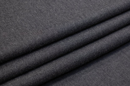 Italian Herringbone Camel Hair Suiting - Charcoal Gray