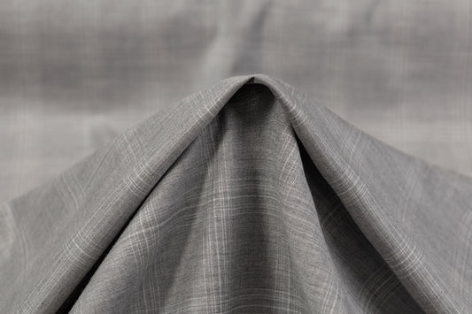 Checked Italian Wool Suiting - Gray