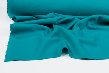 Double Faced Italian Wool Twill Coating - Turquoise