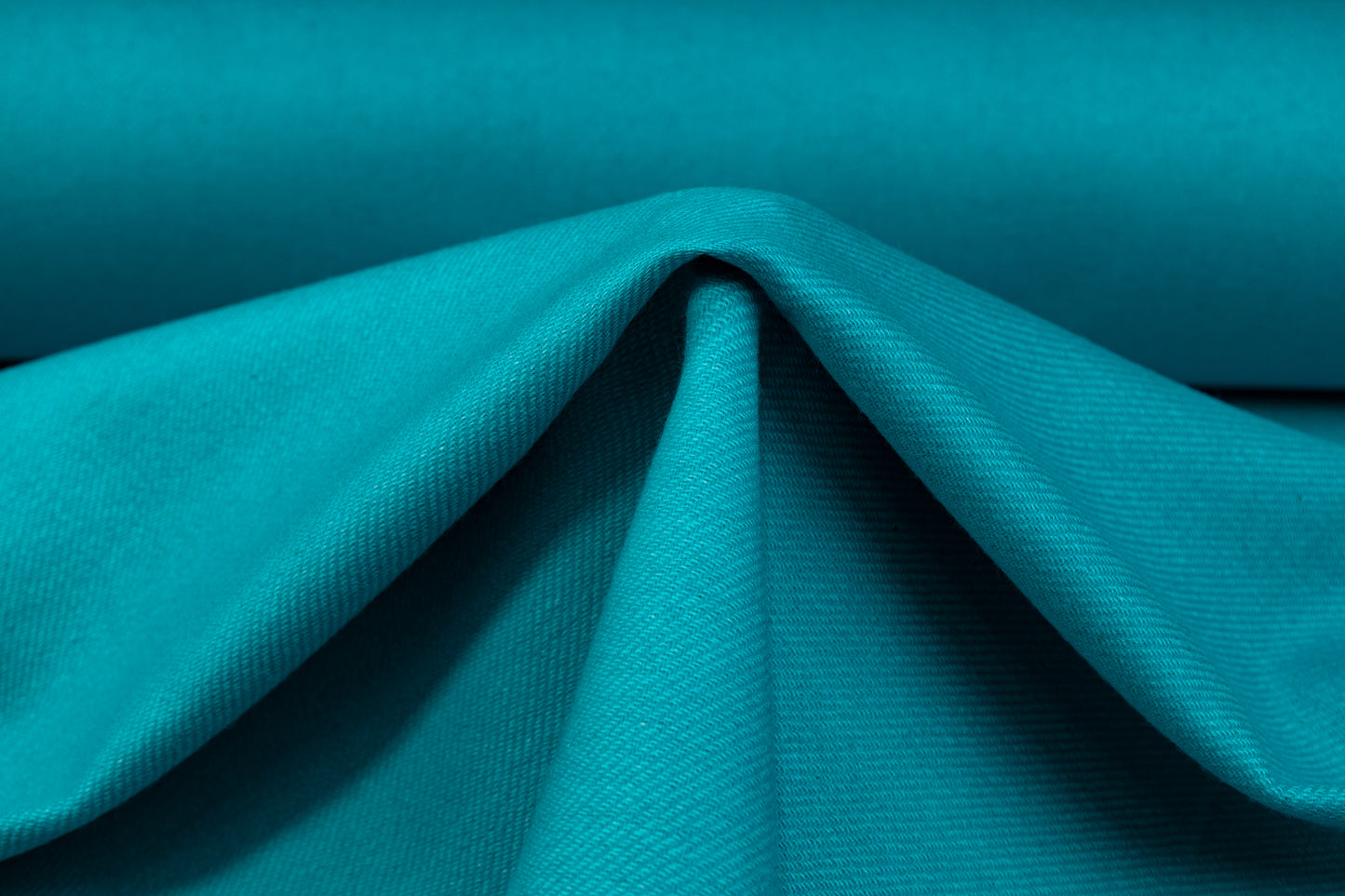 Double Faced Italian Wool Twill Coating - Turquoise