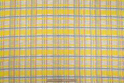 Checked Italian Cotton Blend Tweed - Yellow