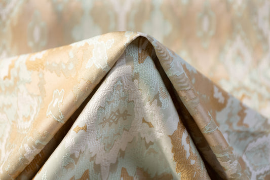 Ikat Design Brocade - Sage Green / Beige