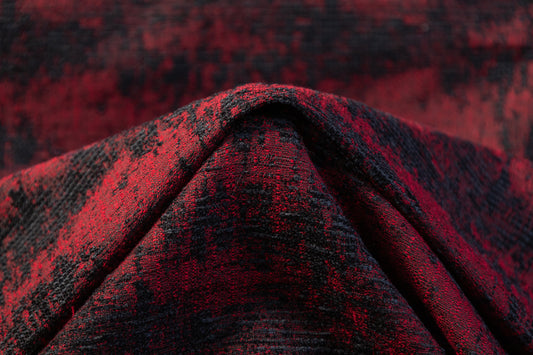 Abstract Brocade - Maroon / Black