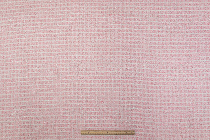 Sequined Chenille Tweed - Pink / White