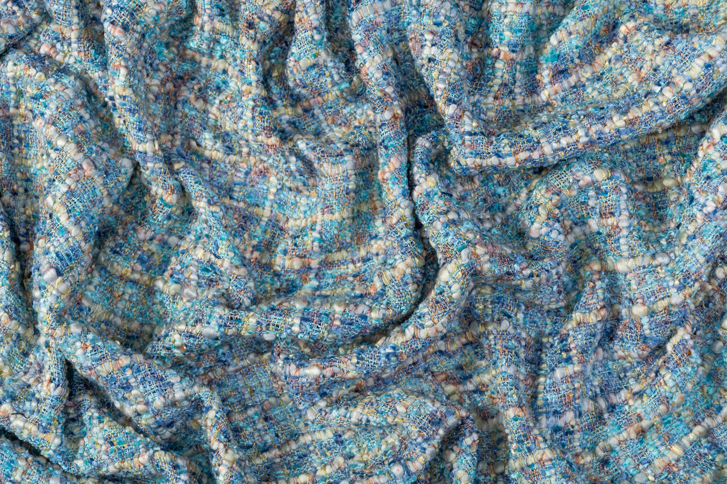 Viscose Chenille Tweed - Blue