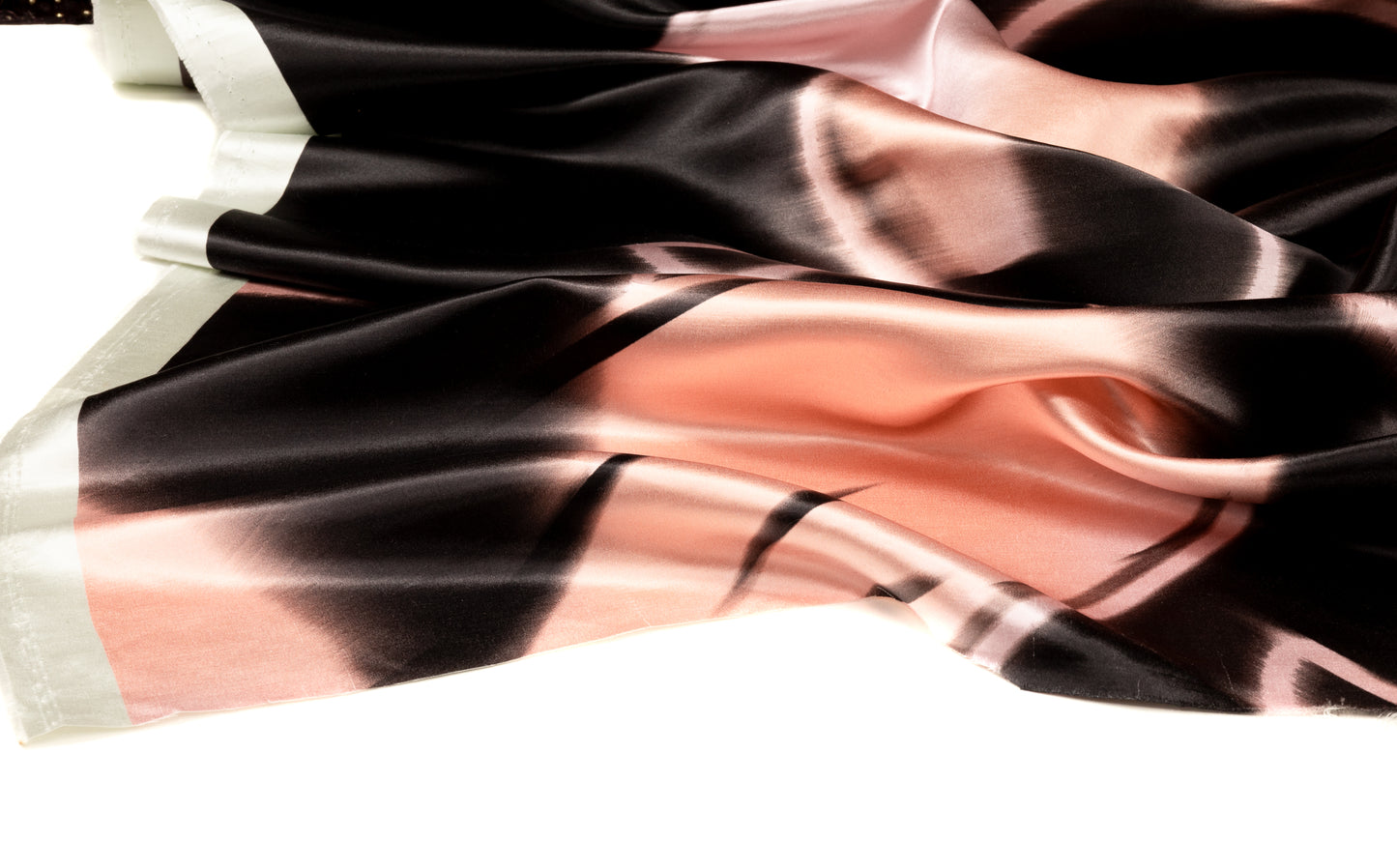 Armani - Abstract Silk Linen Satin - Black / Peachy Blush