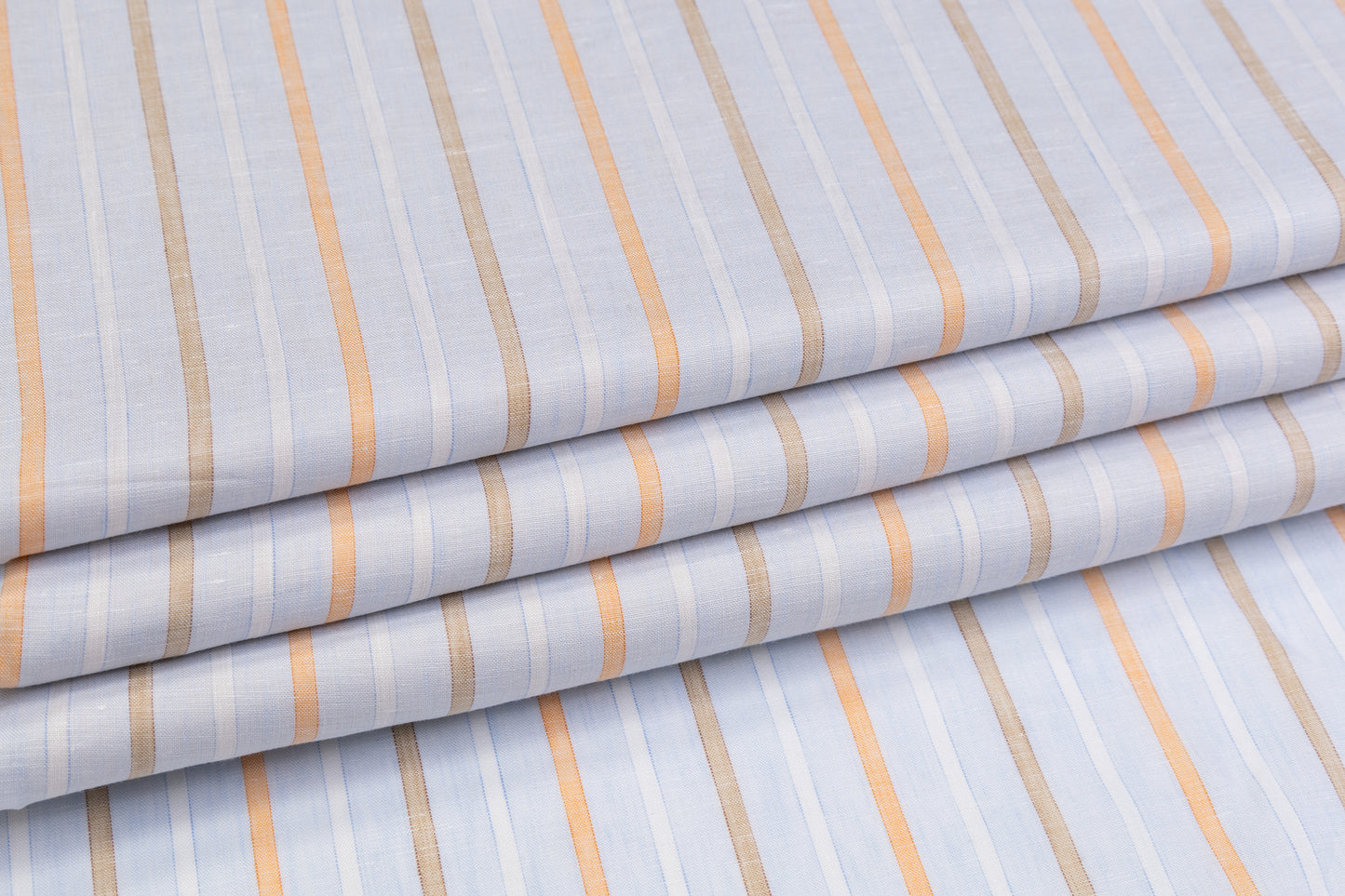 Striped Italian Linen - Blue / Orange