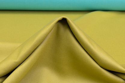 Double-Faced Italian Wool Coating - Lagoon Blue / Golden Lime