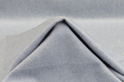 Brushed Italian Wool Blend Twill Coating - Blue