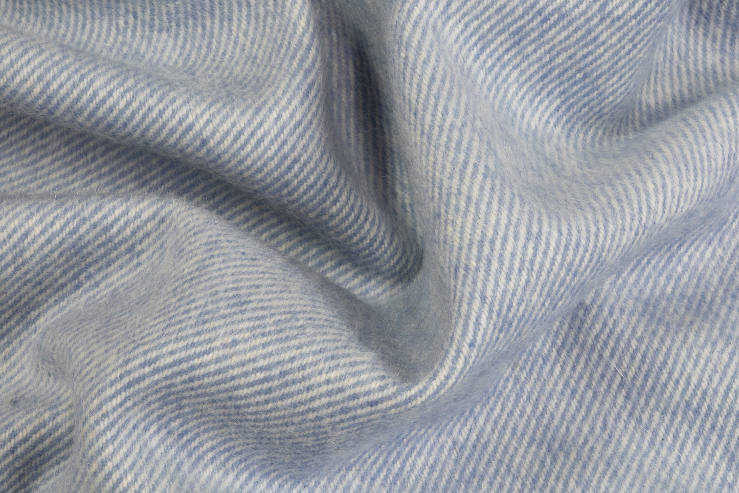 Brushed Italian Wool Blend Twill Coating - Blue