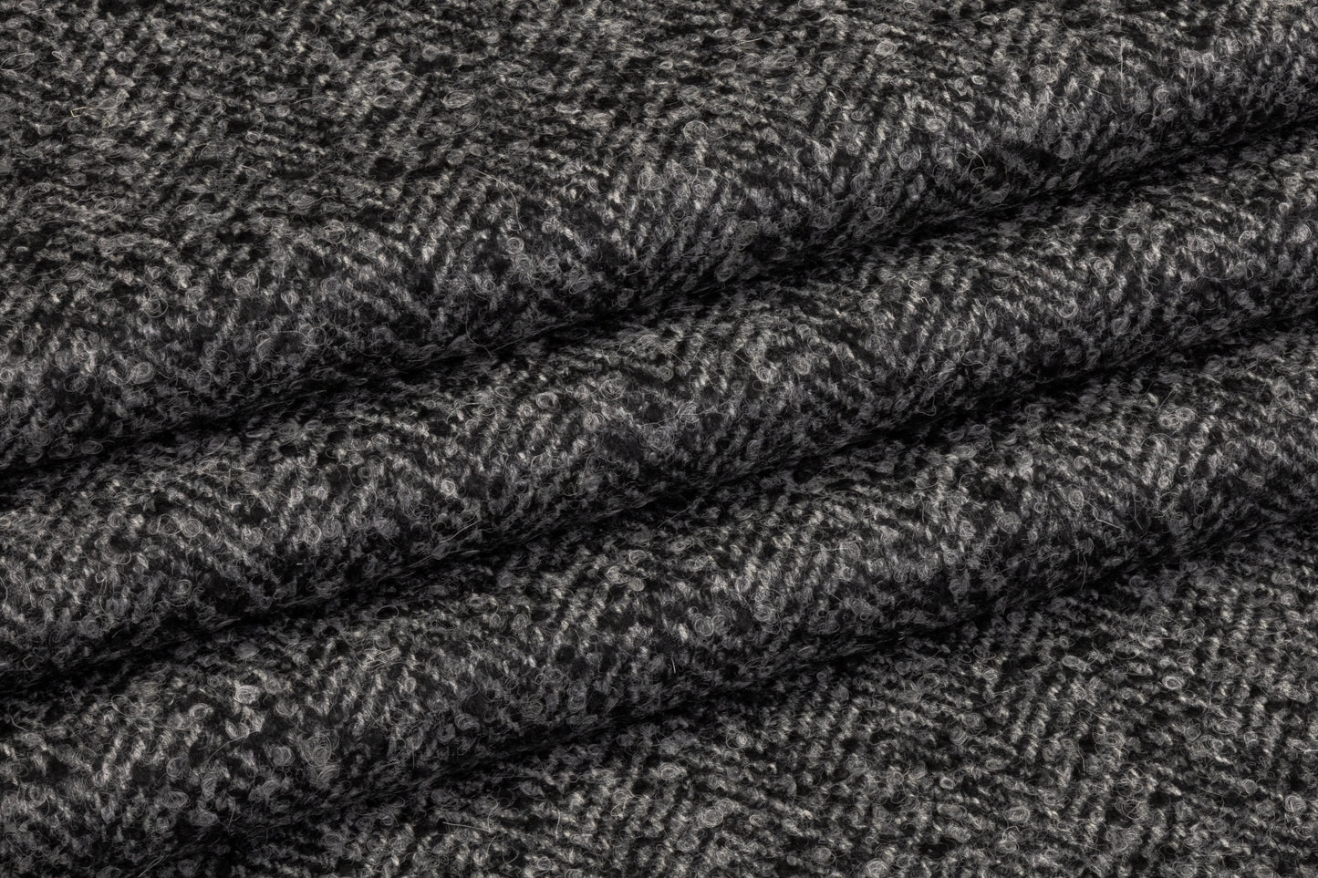 Italian Herringbone Wool Tweed - Charcoal Gray