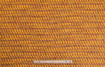 Carnet - Metallic Italian Wool Blend Tweed - Yellow / Coral / Red / Gold