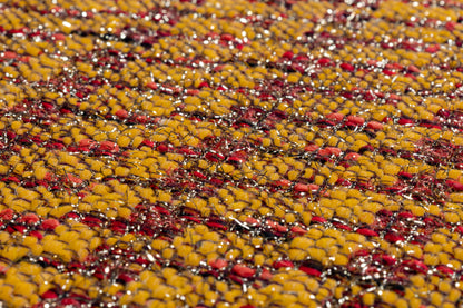 Carnet - Metallic Italian Wool Blend Tweed - Yellow / Coral / Red / Gold