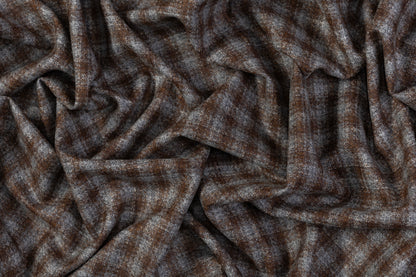 Checked Italian Wool Tweed - Brown / Gray