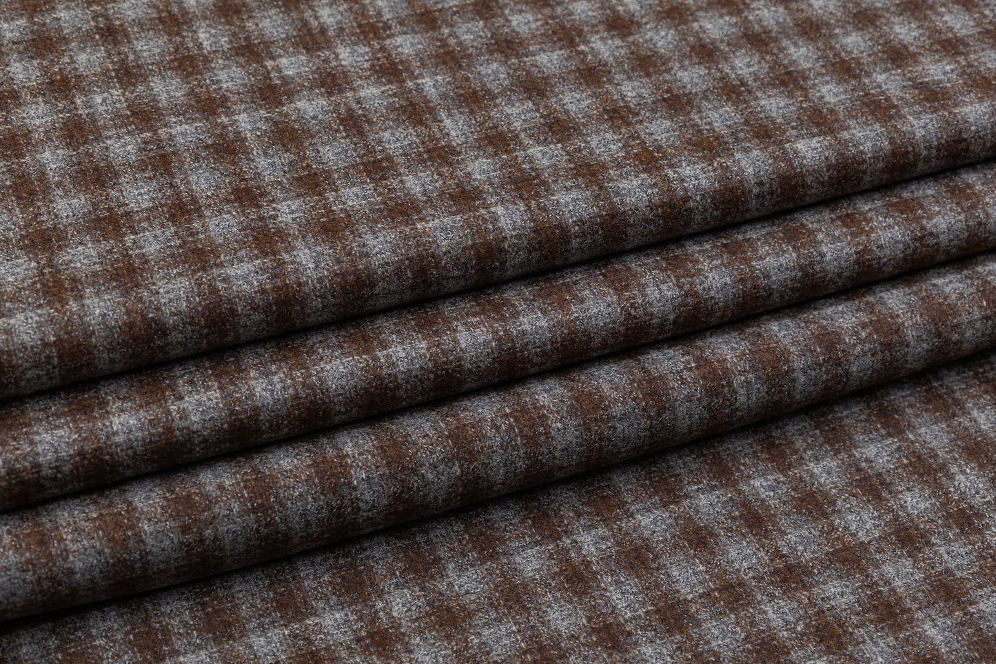 Checked Italian Wool Tweed - Brown / Gray