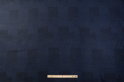 Double Faced Italian Linen Jacquard - Blue