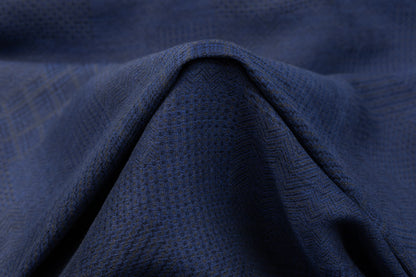 Double Faced Italian Linen Jacquard - Blue