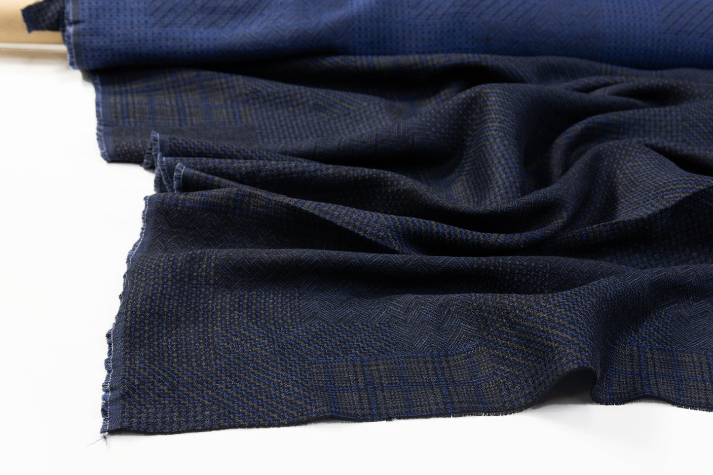 Double Faced Italian Linen Jacquard - Blue