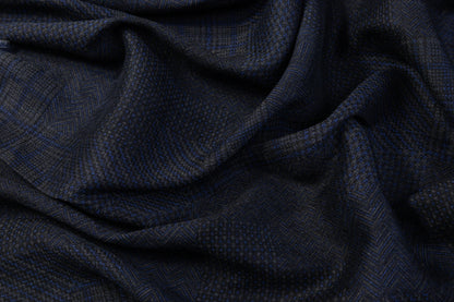 Double Faced Italian Linen Jacquard - Blue