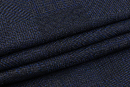 Double Faced Italian Linen Jacquard - Blue