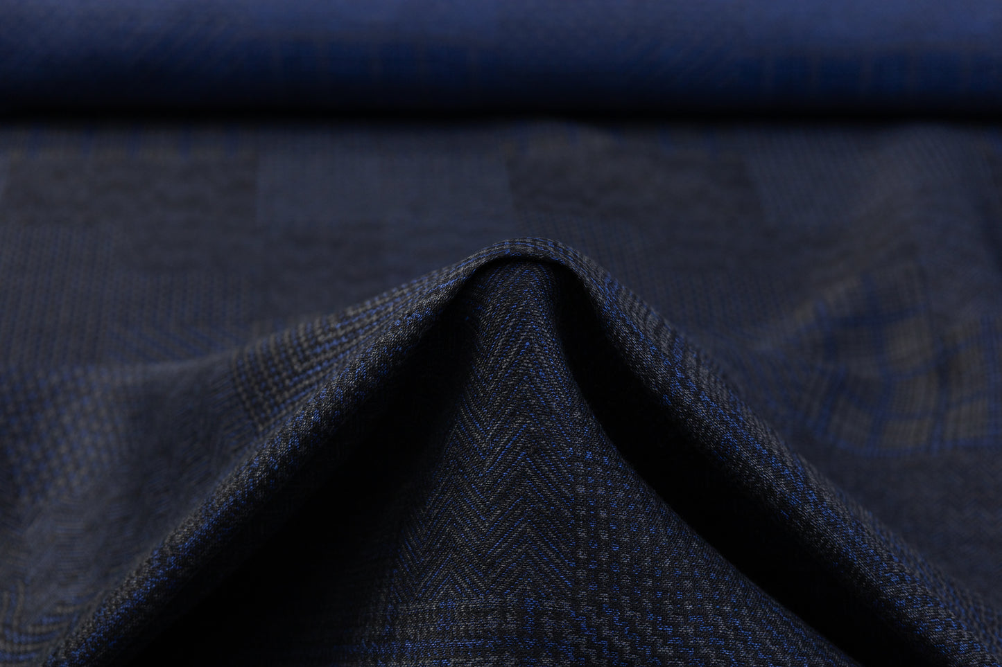 Double Faced Italian Linen Jacquard - Blue