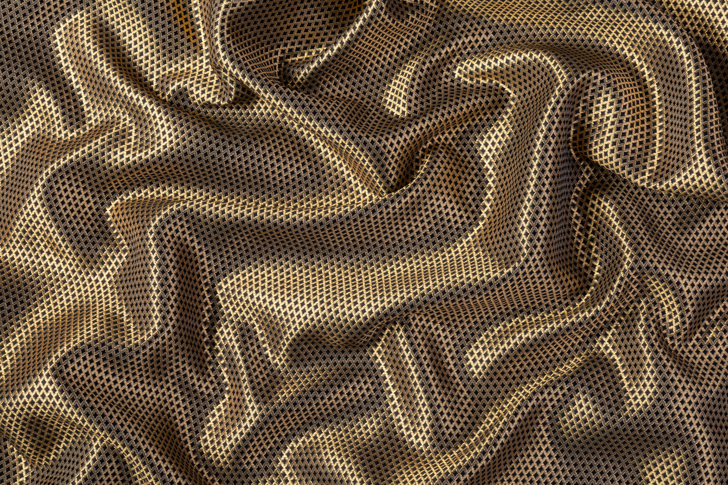 Diamond Metallic Brocade - Black / Gold