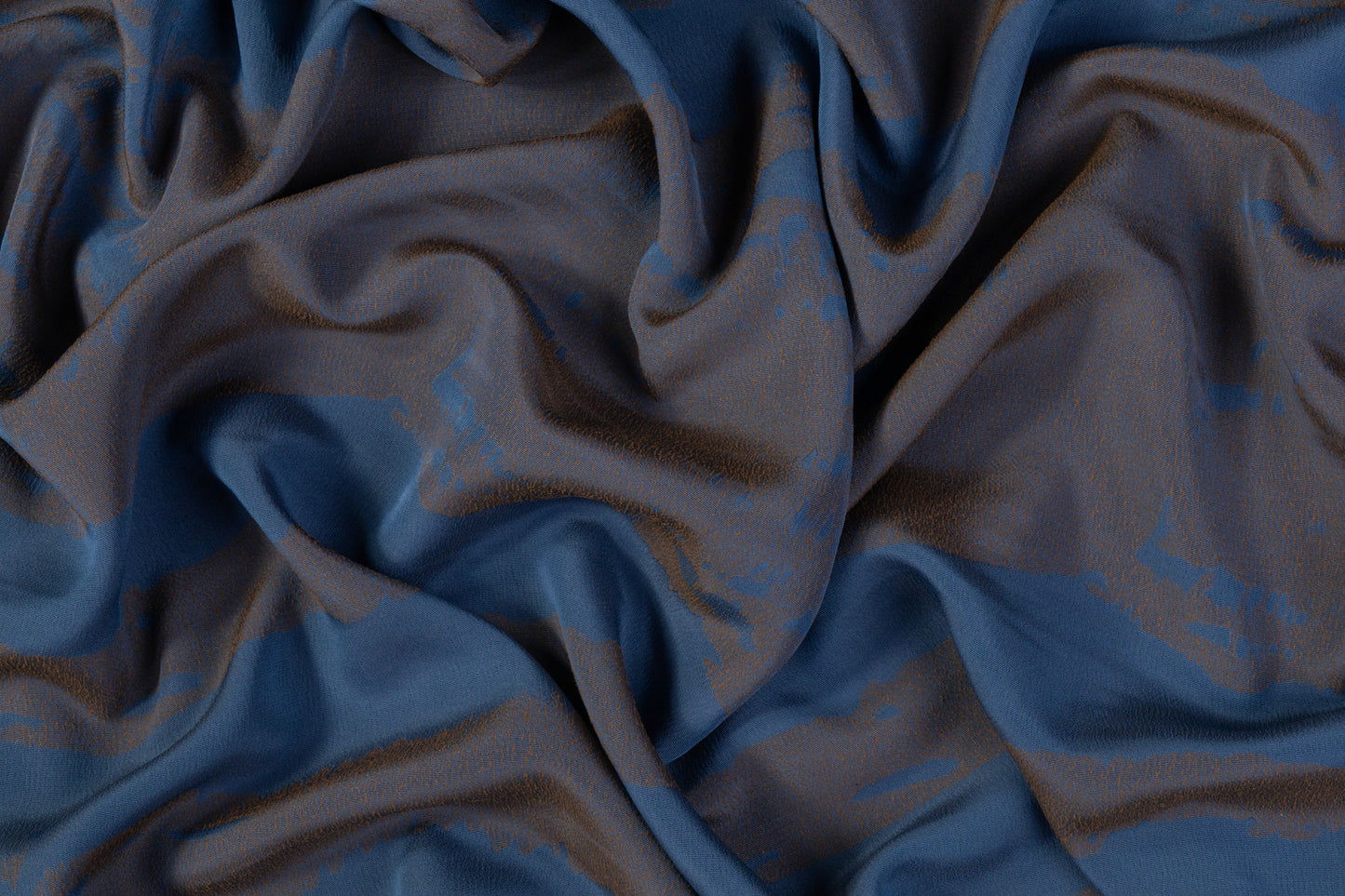 Italian Acetate Viscose Crepe - Blue / Copper