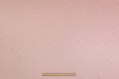 Metallic Italian Silk Crepe De Chine Jacquard - Pink