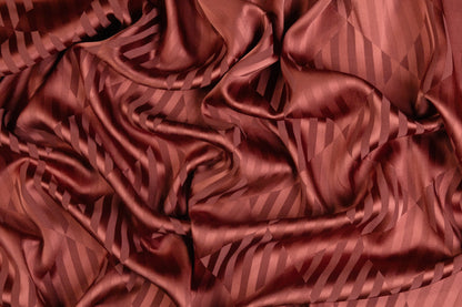 Italian Viscose Acetate Jacquard - Rust