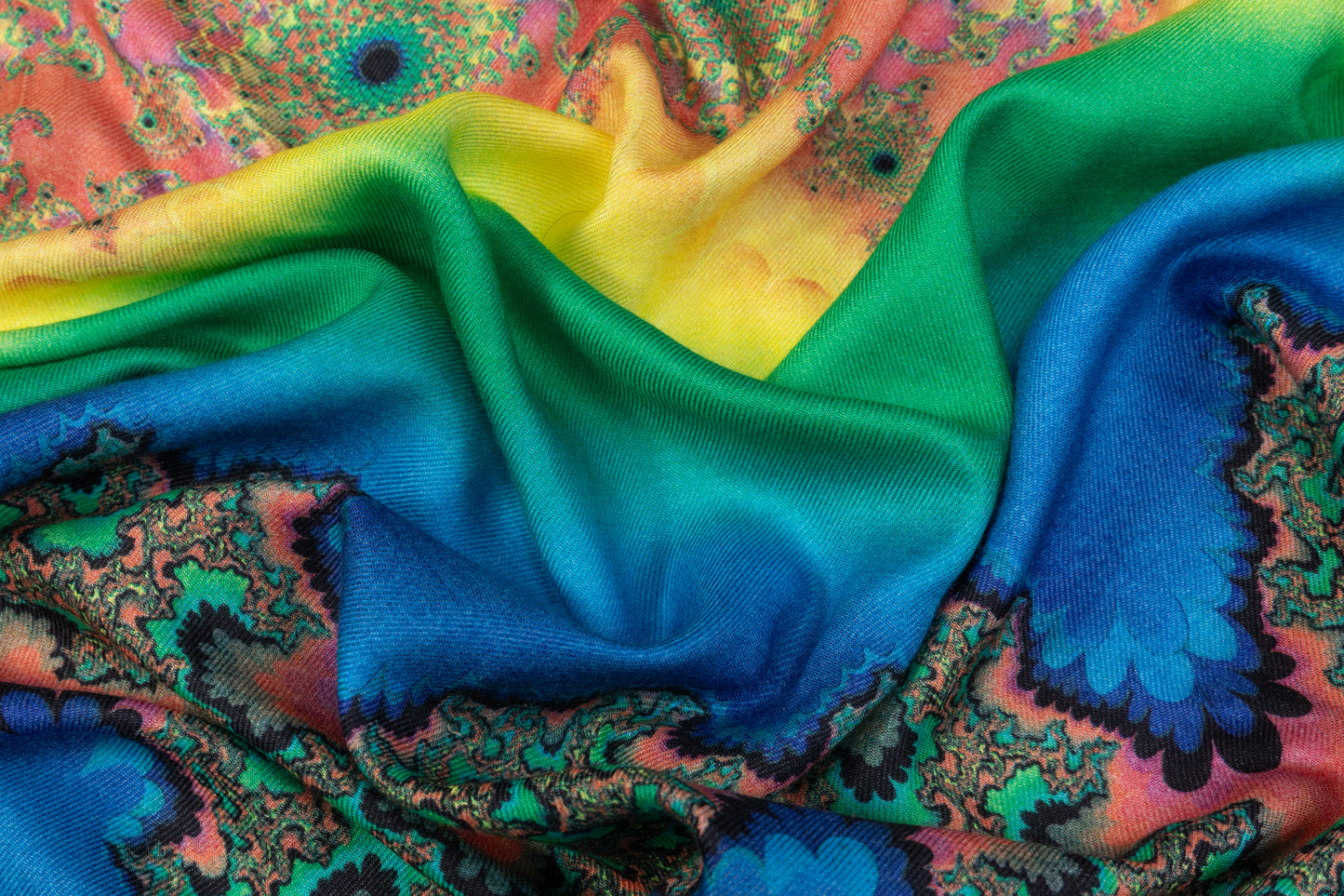 Abstract Italian Viscose Challis - Multicolor