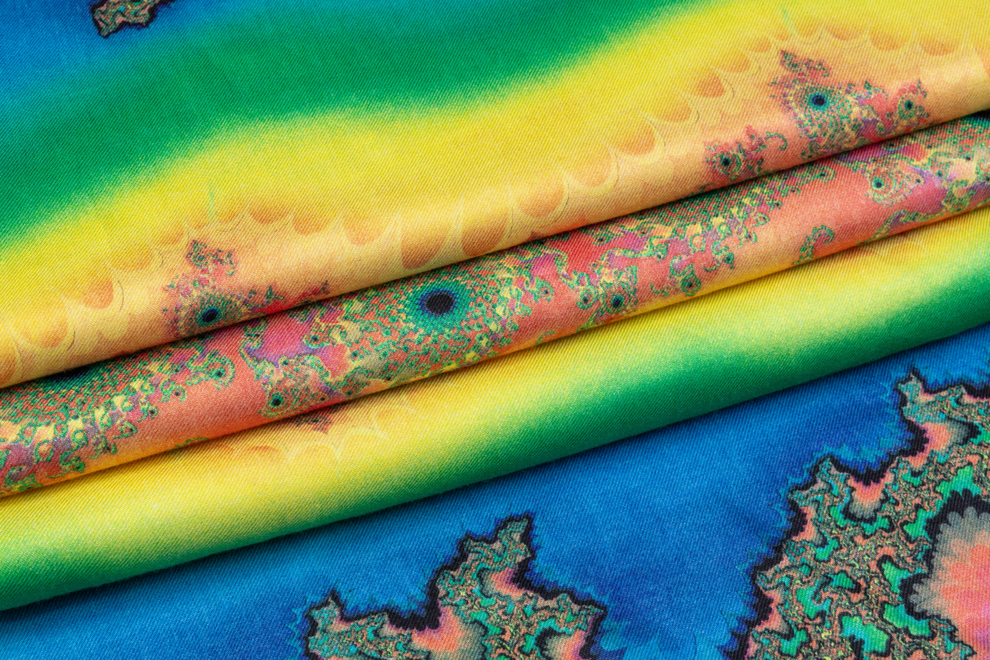 Abstract Italian Viscose Challis - Multicolor