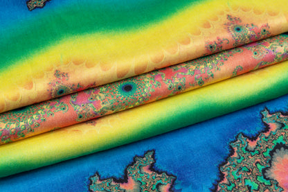 Abstract Italian Viscose Challis - Multicolor