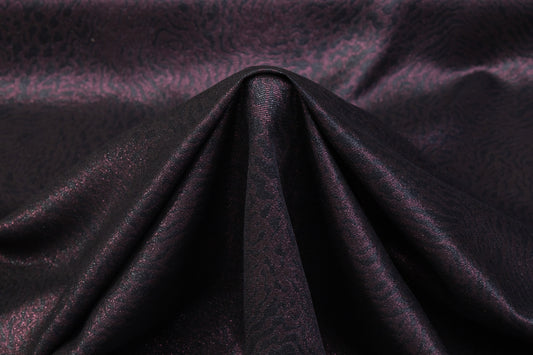 Abstract Italian Silk Lamé - Black / Thunder