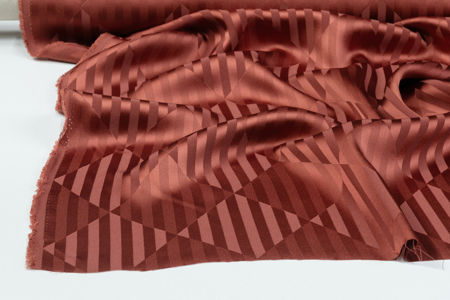 Italian Viscose Acetate Jacquard - Rust