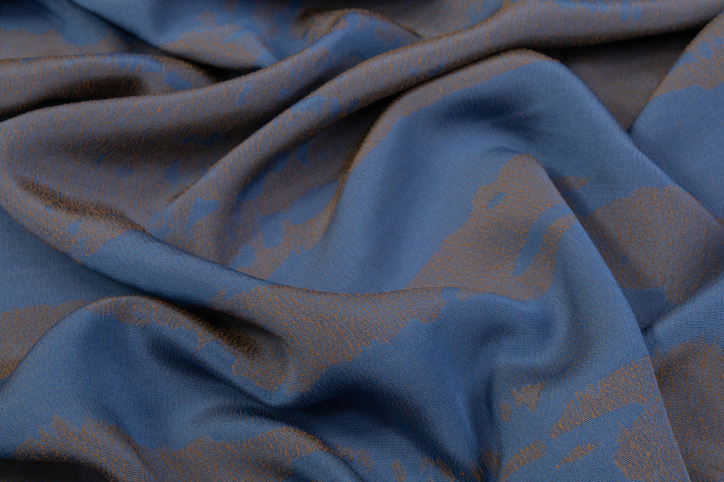 Italian Acetate Viscose Crepe - Blue / Copper